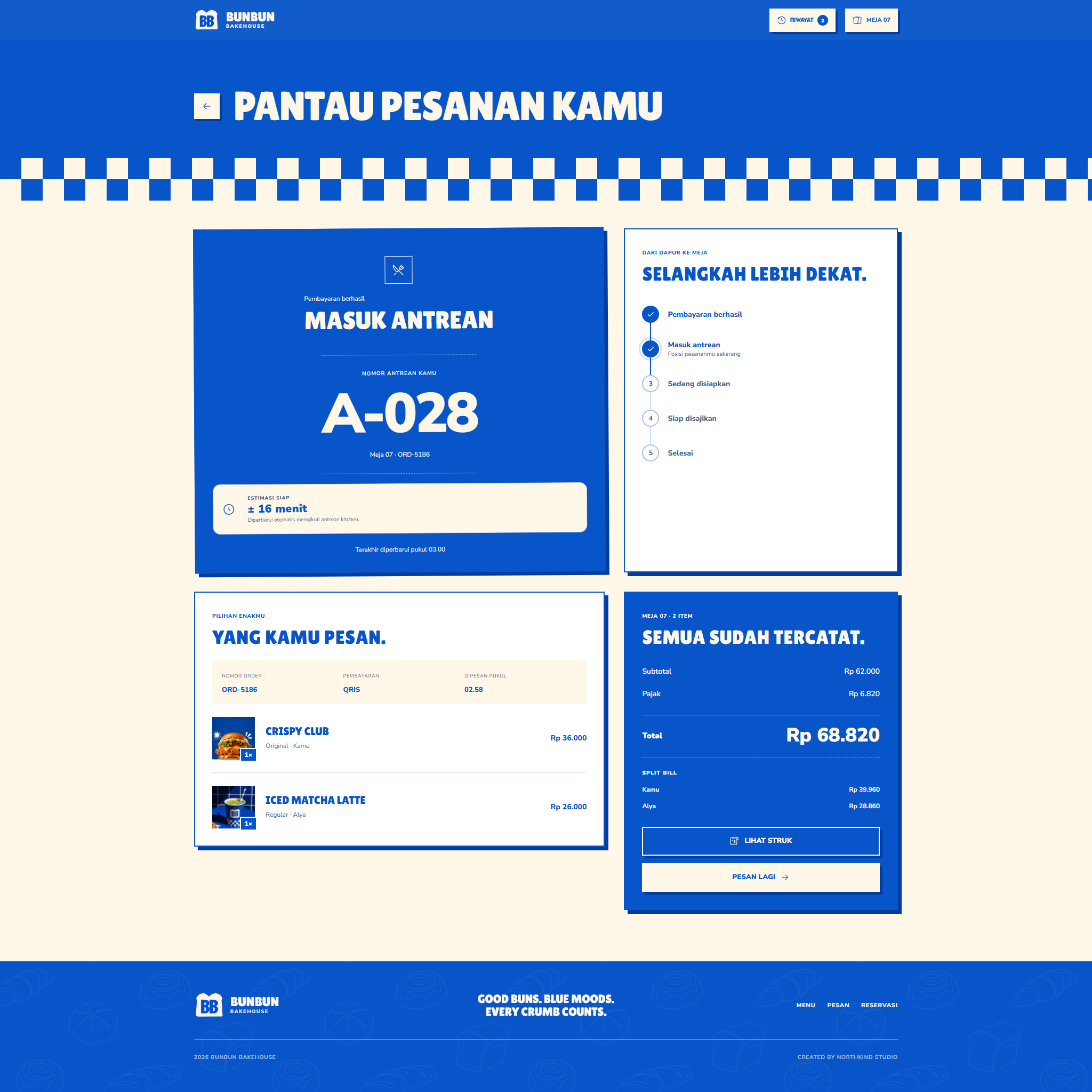 Bunbun live order tracking and preparation estimate