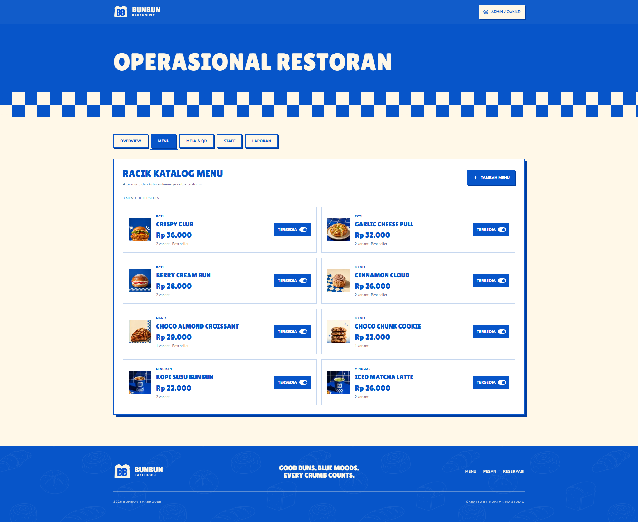 Bunbun owner menu management