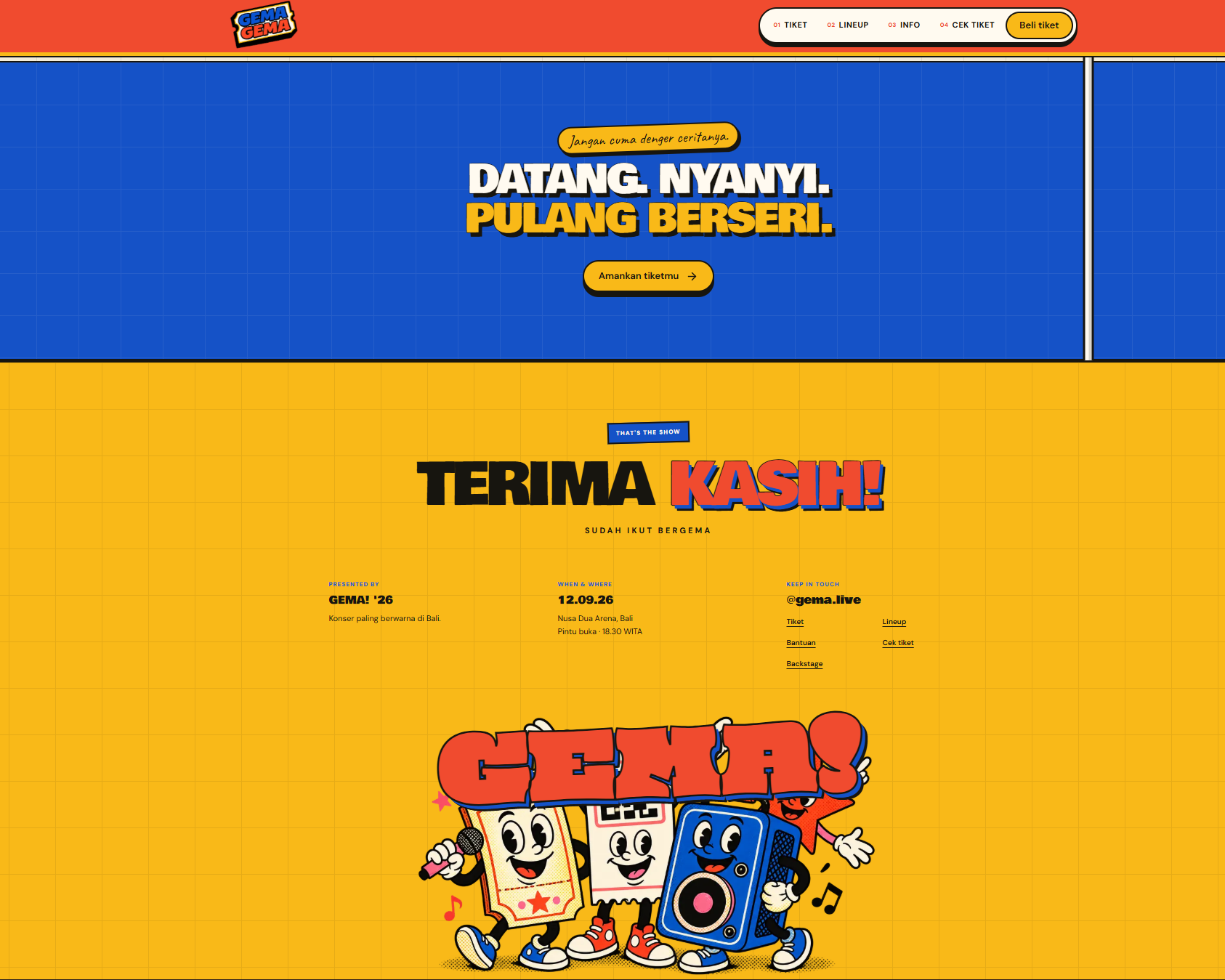 EventFlow campaign close and event footer