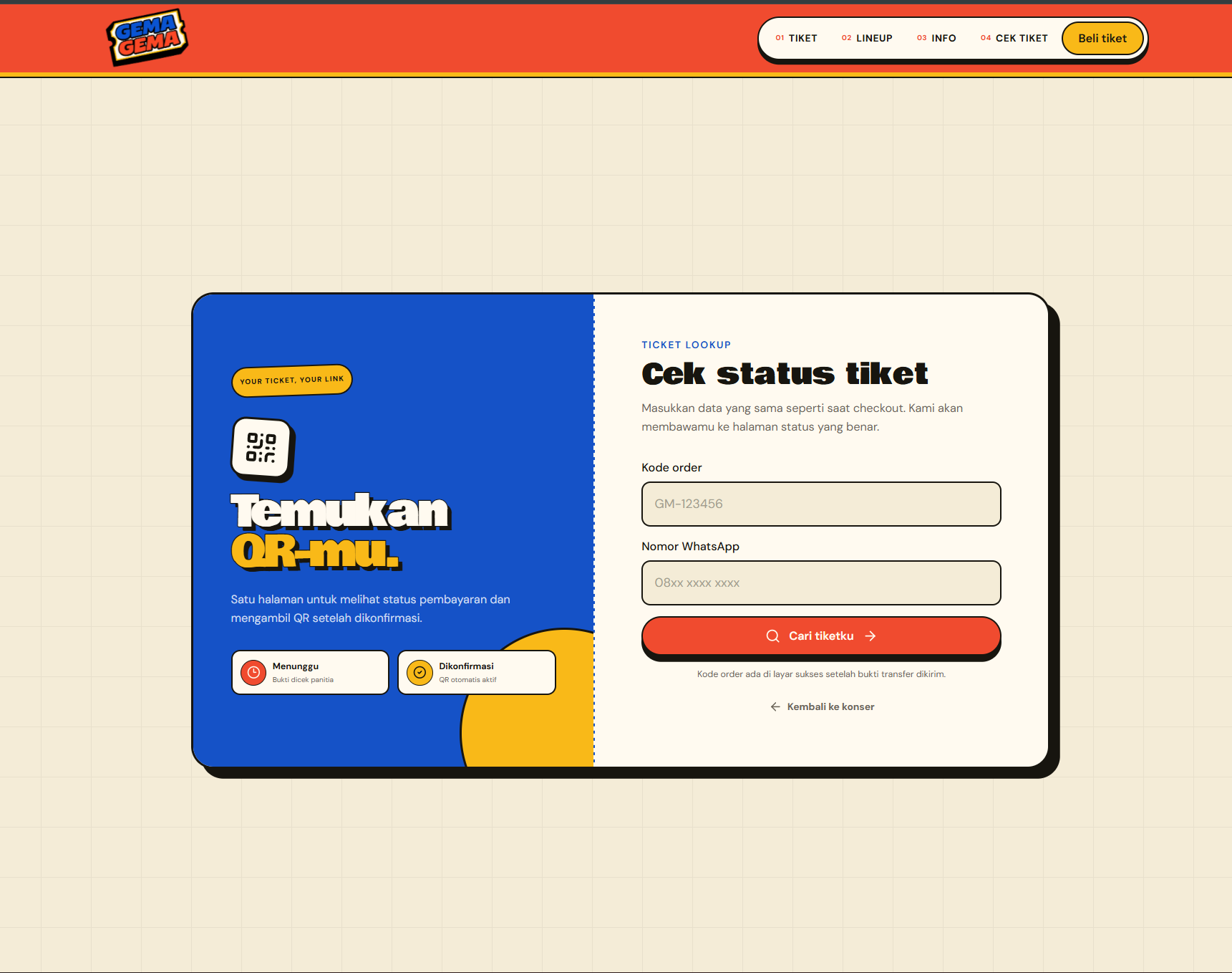 EventFlow ticket status lookup
