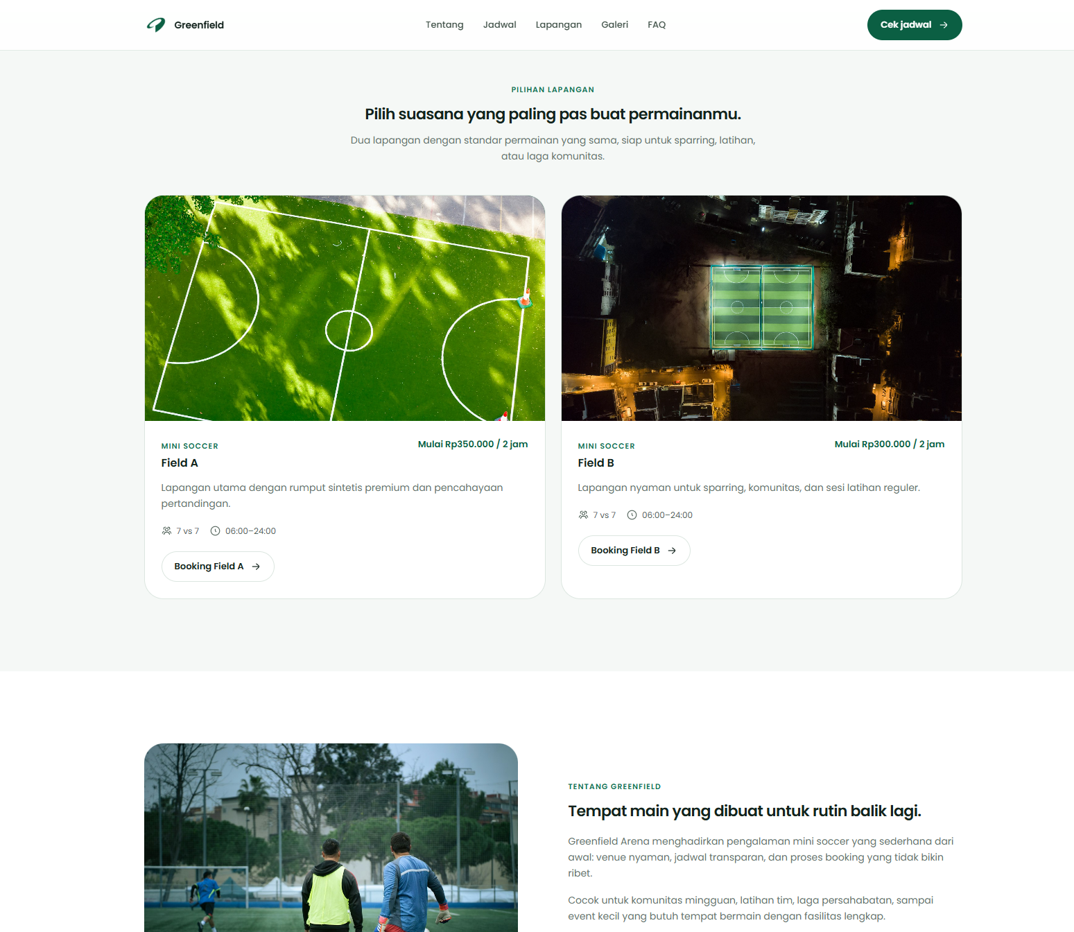 Website Booking Lapangan — 2