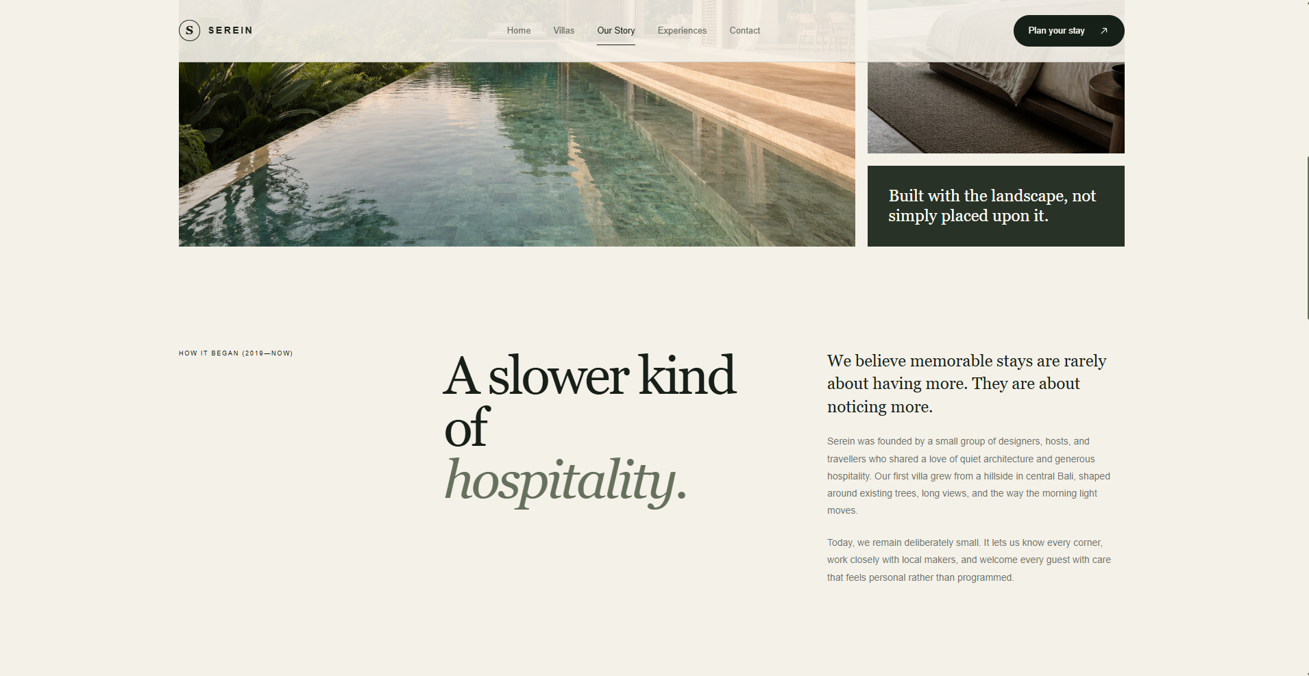 Serein hospitality brand story introduction