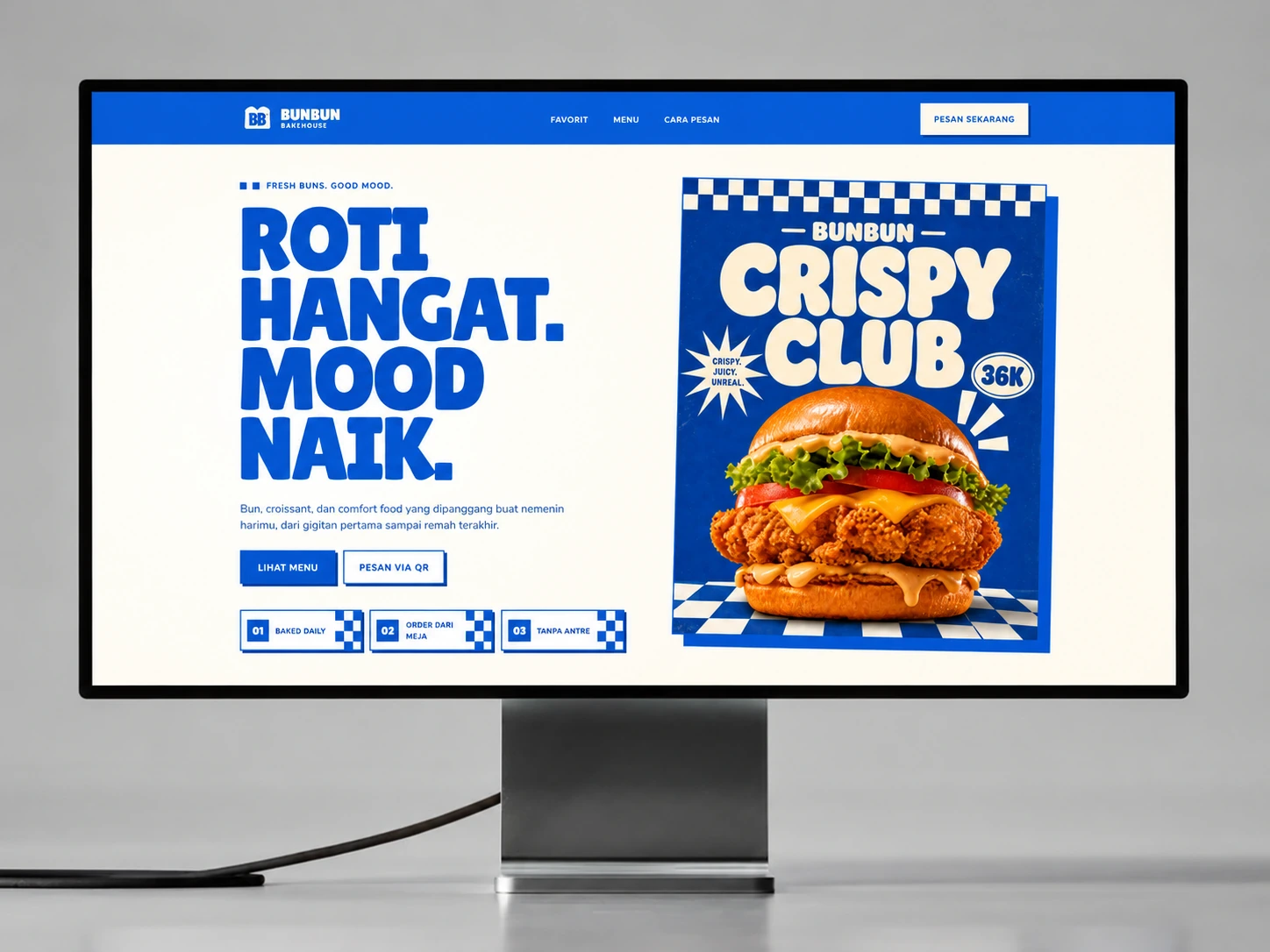 Bunbun bakery restaurant landing page and QR ordering entry