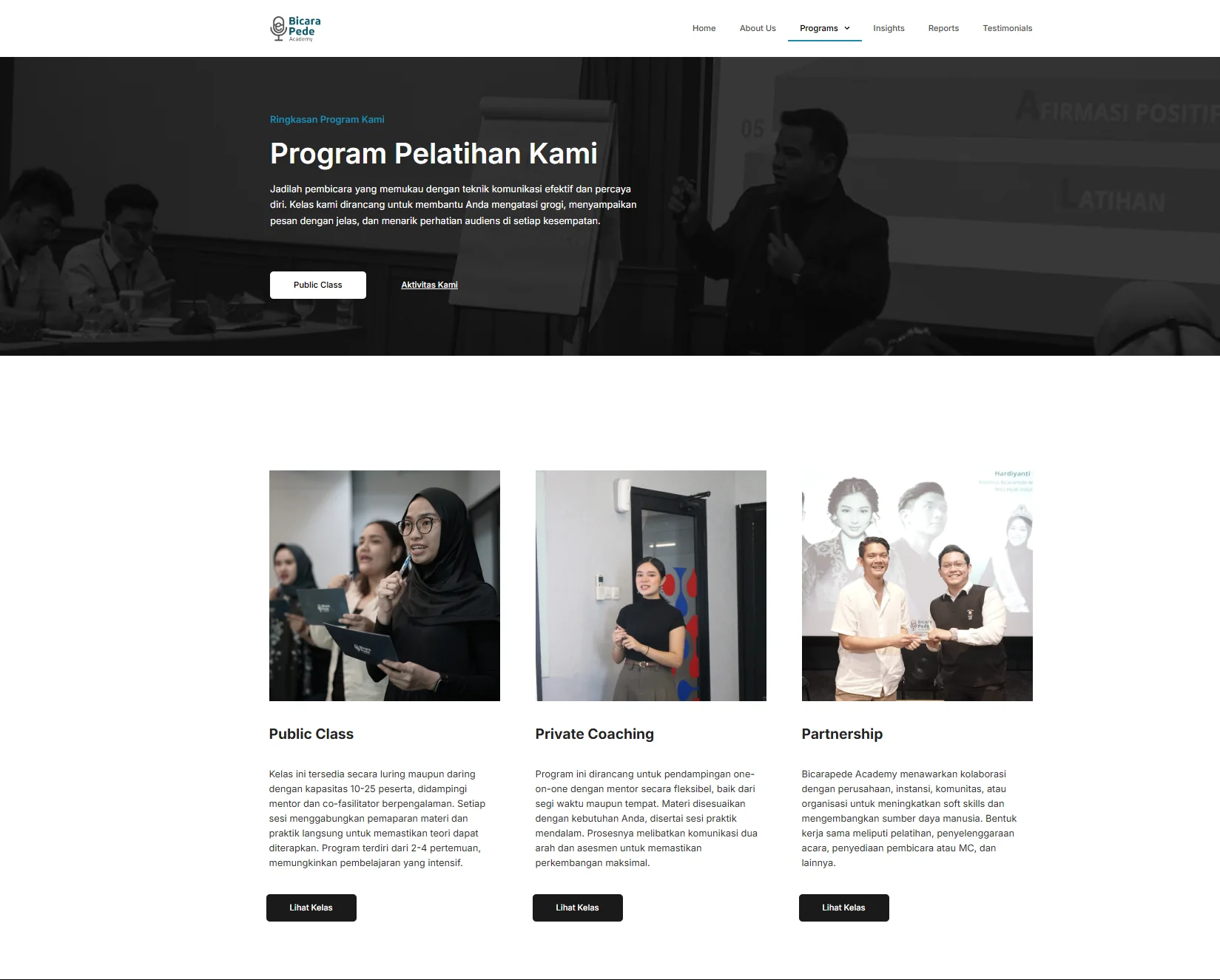 BicaraPede Academy training program catalogue
