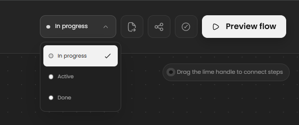 Flowdesk project status and preview controls