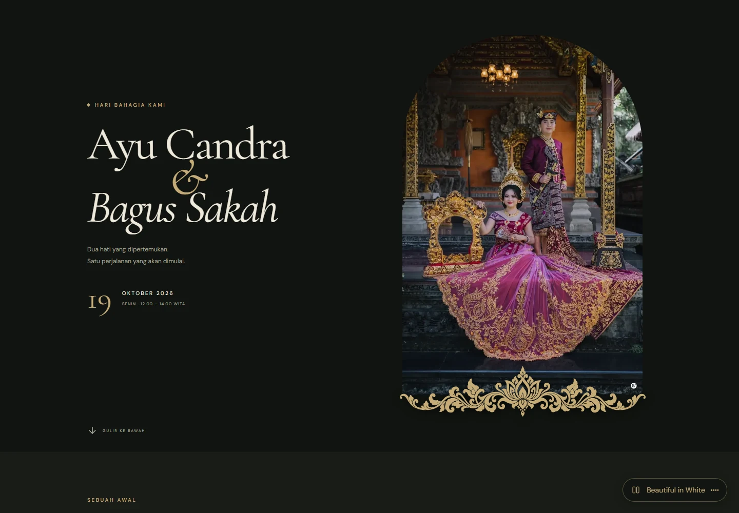 Opened public Kirana invitation demo at desktop width