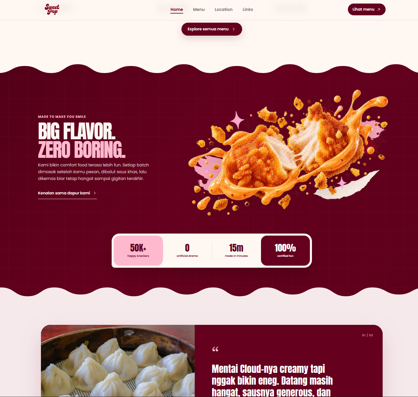 SweetPop Food Website — 1