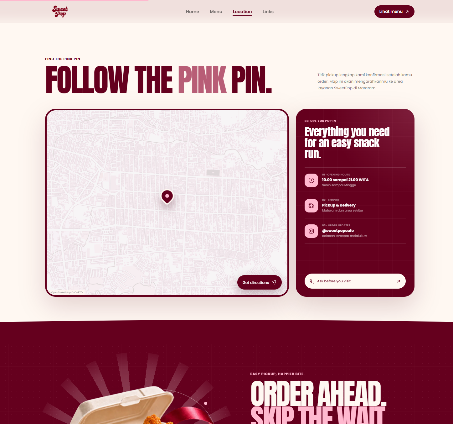 SweetPop Food Website — 3